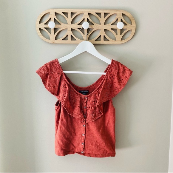 American Eagle Crop Tank Top Rust Sz XS - Picture 1 of 8